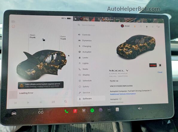 5YJYGDEE3MF244159 2021 TESLA MODEL Gray Vista del cuadro de instrumentos
