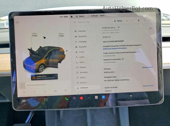 5YJYGDEE4MF160898 2021 TESLA MODEL Gray Սարքավորումների վահանակի տեսք