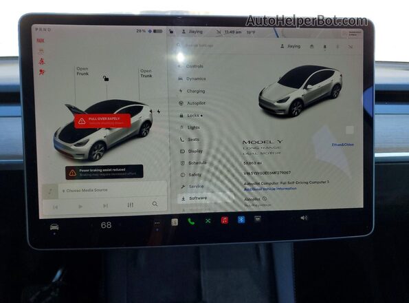 5YJYGDEE5MF279267 2021 TESLA MODEL Белый Вид щитка приборов