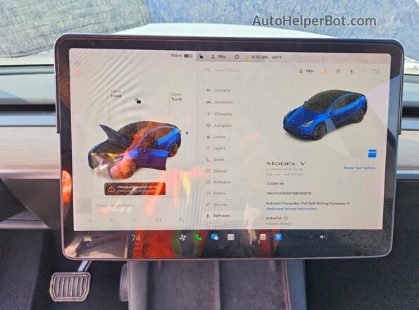 5YJYGDEE7MF200178 2021 TESLA MODEL Синий Вид щитка приборов