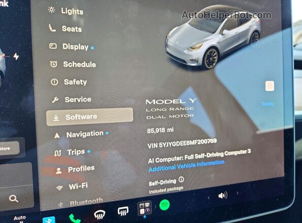 5YJYGDEE8MF200769 2021 TESLA MODEL Gray Вид щитка приладів