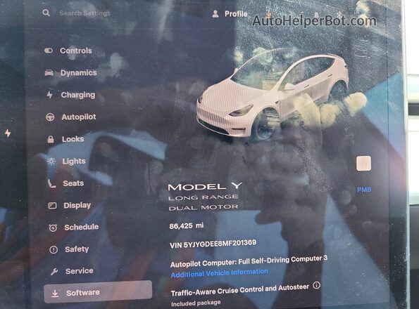 5YJYGDEE8MF201369 2021 TESLA MODEL Белый Вид щитка приборов