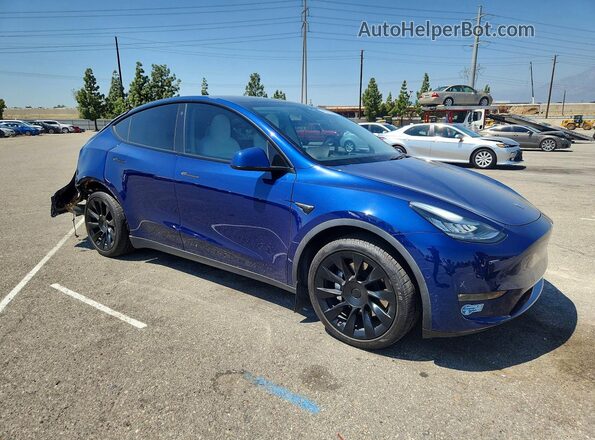 5YJYGDEE9MF067441 2021 TESLA MODEL Синий Передняя правая четверть