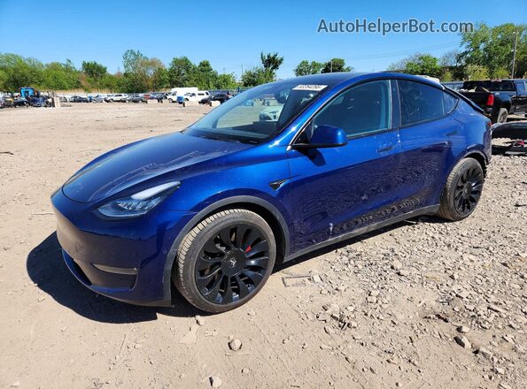 5YJYGDEF6MF083945 2021 TESLA MODEL Синий Передняя левая четверть