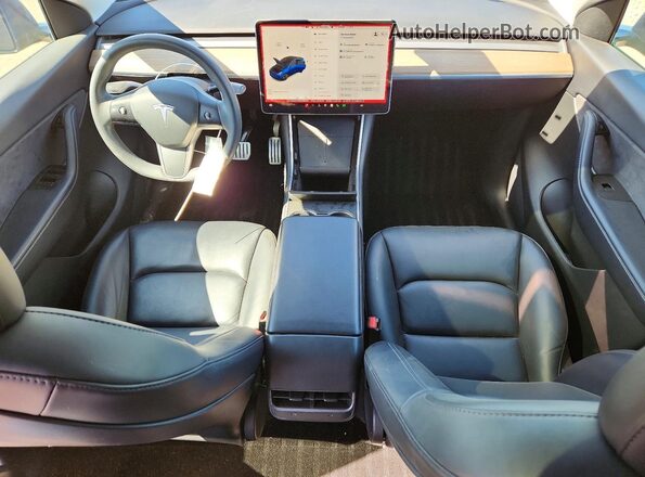 5YJYGDEF6MF083945 2021 TESLA MODEL Синий Вид панели приборов