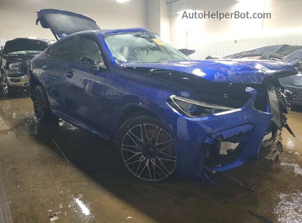 5YMCY0C06M9F10446 2021 BMW X6 Синий Передняя правая четверть