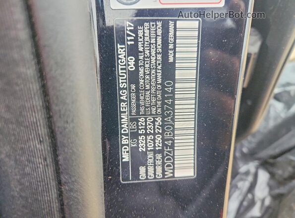 WDDZF4JB0JA374140 2018 MERCEDES-BENZ E Black Widok naklejki z numerem VIN