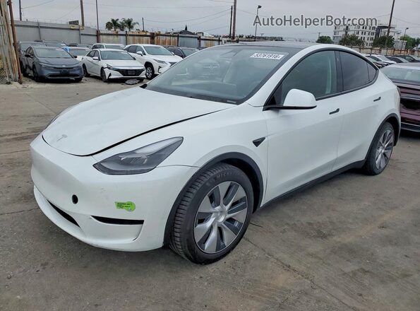 7SAYGAEEXPF742736 2023 TESLA MODEL White Առջևի ձախ երեք քառորդ տեսարան
