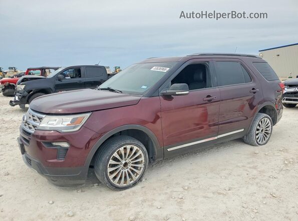 1FM5K7DH3JGA80777 2018 FORD EXPLORER Бордовый Передняя левая четверть