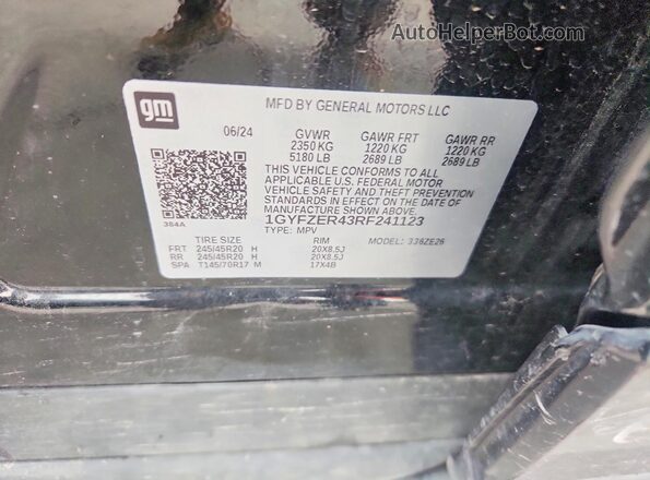 1GYFZER43RF241123 2024 CADILLAC XT4 Black Widok wnętrza 360 stopni