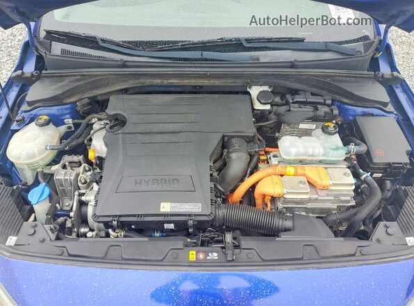 KMHC05LC5KU110419 2019 HYUNDAI IONIQ Blue ძრავის განყოფილების ხედი