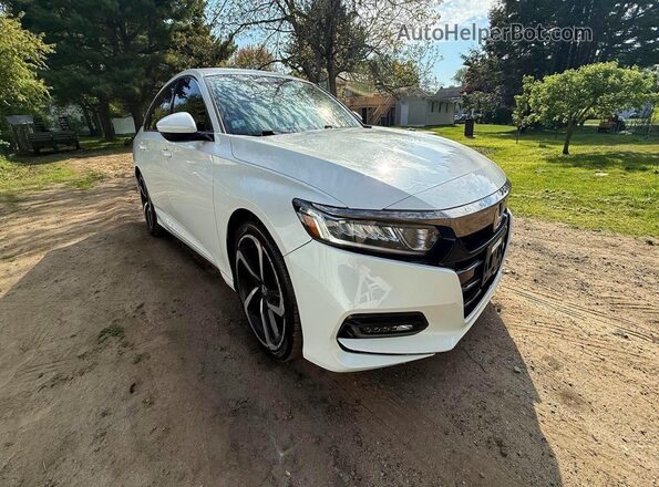 1HGCV1F32JA095311 2018 HONDA ACCORD White Передня ліва чверть