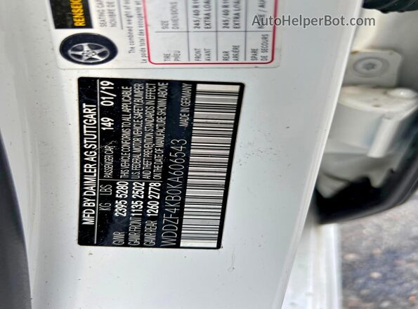 WDDZF4KB0KA606543 2019 MERCEDES-BENZ E White Vista del compartimento del motor