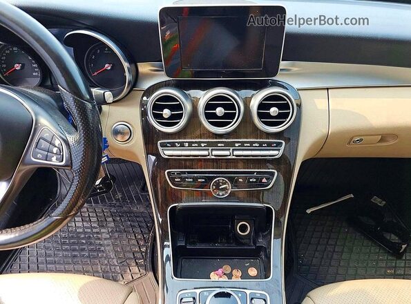 55SWF4KBXHU216920 2017 MERCEDES-BENZ C Blue Rear seats view