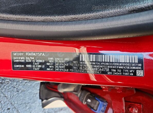 ZACNDFAN1R3A41758 2024 DODGE OTHER Красный Вид подкапотного пространства