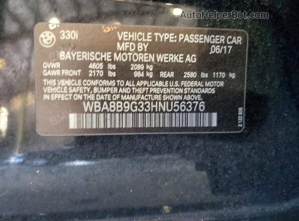 WBA8B9G33HNU56376 2017 BMW OTHER Черный Вид наклейки с VIN-кодом