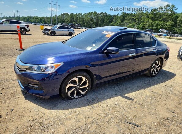 1HGCR3F86GA035651 2016 HONDA ACCORD Blue Przód lewy