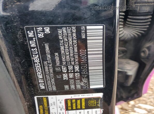 55SWF4JB6GU166002 2016 MERCEDES-BENZ C Pink VIN sticker view