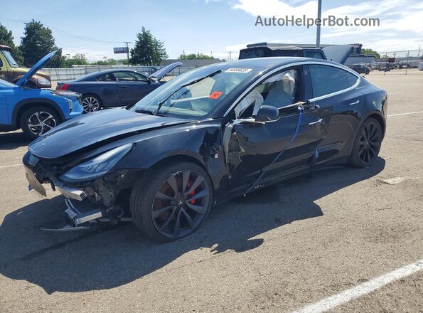 5YJ3E1EC1LF796416 2020 TESLA MODEL Черный Передняя левая четверть