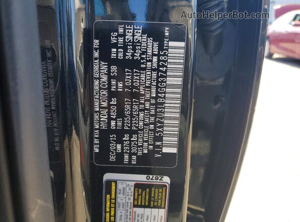 5XYZU3LB4GG374285 2016 HYUNDAI SANTA Black Vista interior de 360 grados