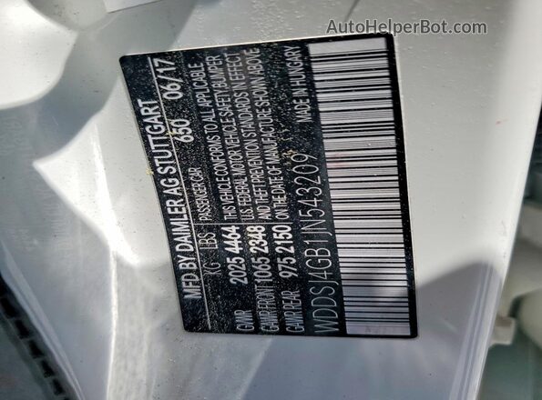 WDDSJ4GB1JN543209 2018 MERCEDES-BENZ CLA-CLASS White Вид наклейки з VIN-кодом