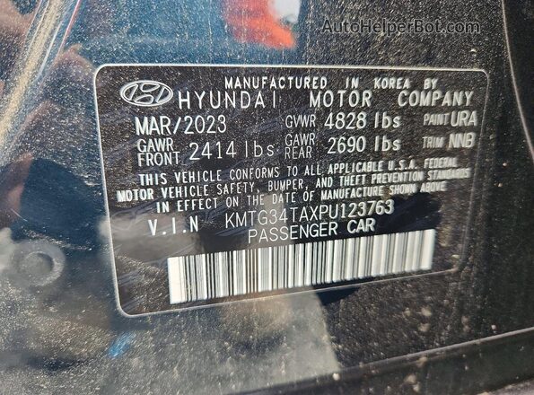 KMTG34TAXPU123763 2023 GENESIS G70 Синий Вид наклейки с VIN-кодом