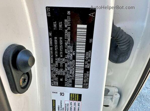 2T2AZMAA5NC240209 2022 LEXUS RX Белый Вид задней части салона