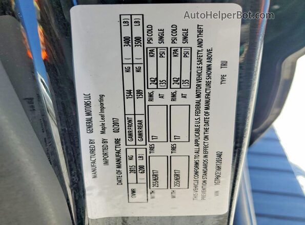 1GTP6CE16H1203402 2017 GMC CANYON Black Widok naklejki z numerem VIN