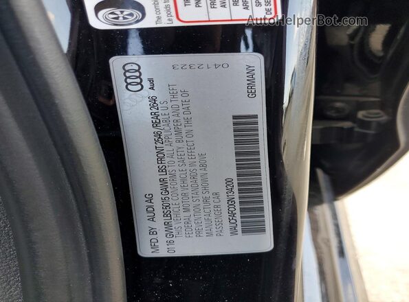 WAUCFAFC0GN134200 2016 AUDI A6 Черный Вид наклейки с VIN-кодом