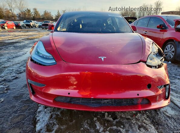 5YJ3E1EA4JF032913 2018 TESLA MODEL Красный Вид сзади