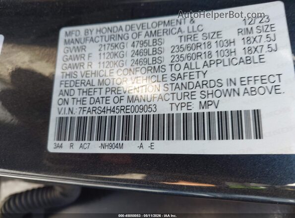 7FARS4H45RE009053 2024 HONDA CR-V Черный Вид подкапотного пространства