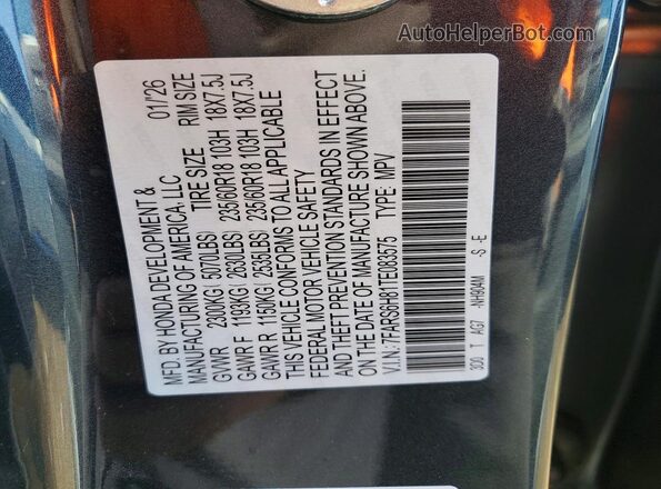 7FARS6H81TE083575 2026 HONDA CR-V Gray Widok naklejki z numerem VIN