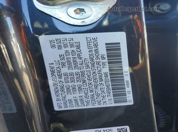 7FARS6H83TE014645 2026 HONDA CR-V Gray Widok naklejki z numerem VIN
