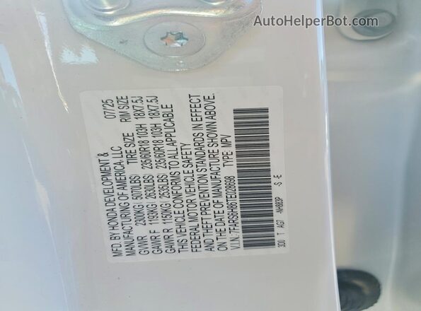 7FARS6H86TE028698 2026 HONDA CR-V Белый Вид подкапотного пространства