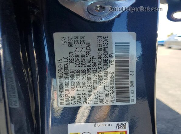 7FARS6H90RE054621 2024 HONDA CR-V Blue Вид наклейки з VIN-кодом
