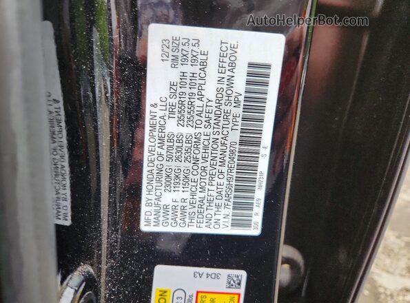 7FARS6H97RE049870 2024 HONDA CR-V Черный Вид наклейки с VIN-кодом