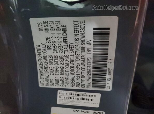 7FARS6H9XPE006153 2023 HONDA CR-V Серый Вид наклейки с VIN-кодом