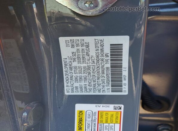 7FARS6H9XPE010588 2023 HONDA CR-V Gray Vista del compartimento del motor