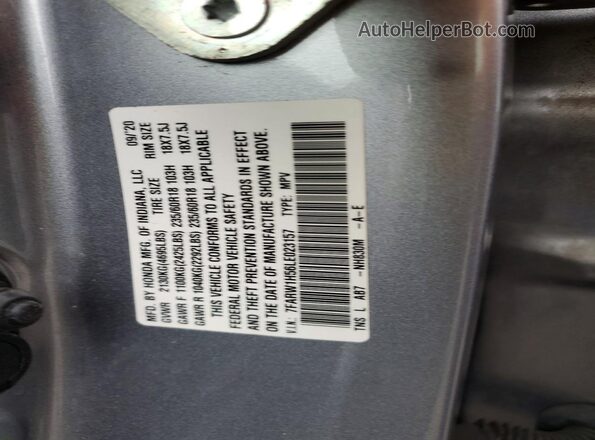 7FARW1H56LE023157 2020 HONDA CR-V Silver Widok naklejki z numerem VIN