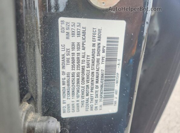 7FARW2H86JE036617 2018 HONDA CR-V Черный Вид наклейки с VIN-кодом