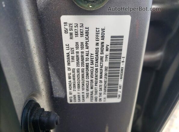 7FARW2H87JE061302 2018 HONDA CR-V Silver VIN sticker view
