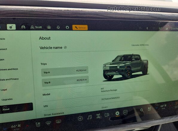 7FCTGAAA7NN012513 2022 RIVIAN R1T Серый Вид щитка приборов