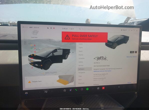 7G2CEGEC9SA077409 2025 TESLA CYBERTRUCK Серебряный 