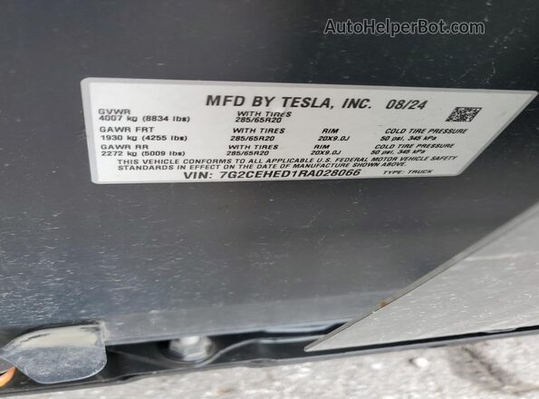 7G2CEHED1RA028066 2024 TESLA CYBERTRUCK Черный Вид подкапотного пространства