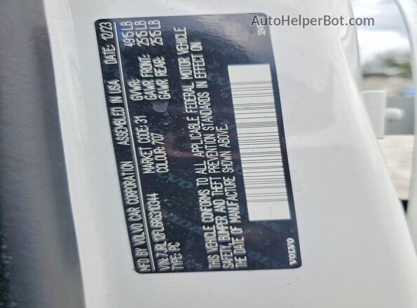 7JRL12FL6RG310344 2024 VOLVO S60 White Vista del compartimento del motor