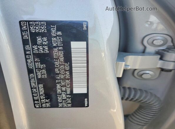 7JRL12FL7RG280108 2024 VOLVO S60 Silver Vista del compartimento del motor