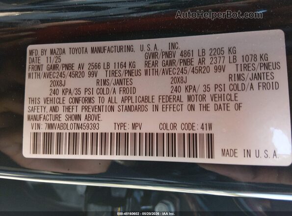 7MMVABDL0TN459393 2026 MAZDA CX-5 Черный Вид подкапотного пространства