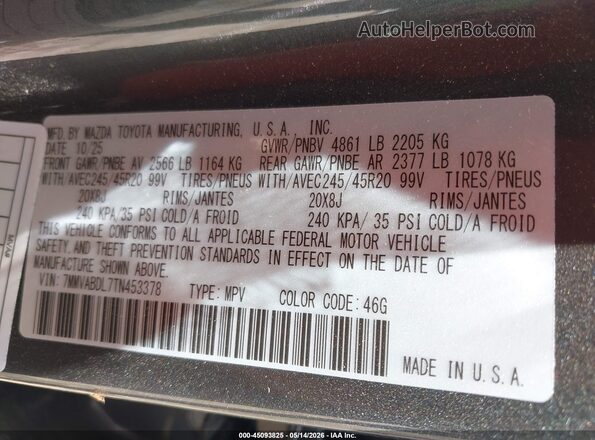 7MMVABDL7TN453378 2026 MAZDA CX-5 Gray Engine compartment view