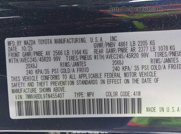 7MMVABDL9TN455407 2026 MAZDA CX-5 Black Widok komory silnika