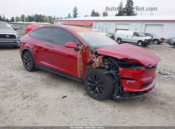 7SAXCAE52SF469744 2025 TESLA MODEL X Красный Передняя правая четверть